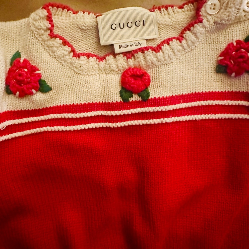 Gucci Girls Authentic Embroidered Sweater Dress (preowned) - Picture 4 of 7